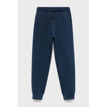 Pantaloni relaxed fit de trening cu buzunare exterioare cu fermoar - Bleumarin