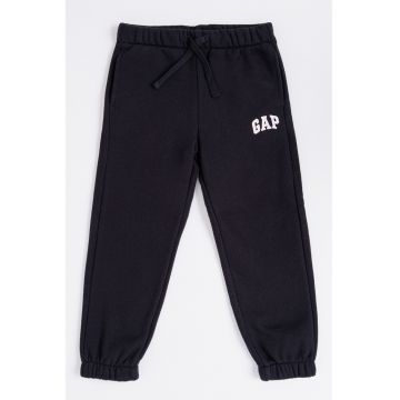 Pantaloni relaxed fit de trening cu talie ajustabila - Negru stins