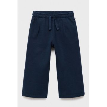 Pantaloni relaxed-fit din bumbac cu talie ajustabila - Bleumarin