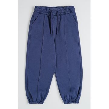 Pantaloni uni de trening cu snur - Gri carbune