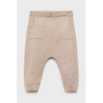 Pantaloni uni tricotati - Maro taupe deschis