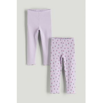 Set de colanti cu terminatii valurite - 2 perechi - Lila