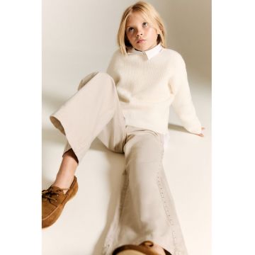 Blugi ampli cu nituri - Bej