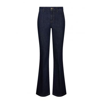 Blugi bootcut cu slituri laterale - Negru