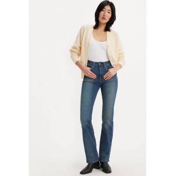 Blugi bootcut cu talie inalta 725 - Albastru