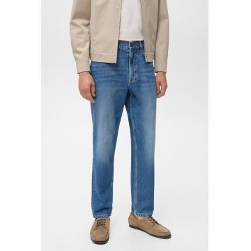 Blugi conici cu talie medie Lori - Albastru