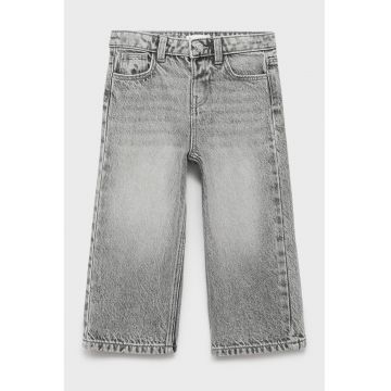 Blugi cu aplicatii stea si aspect decolorat - Gri deschis