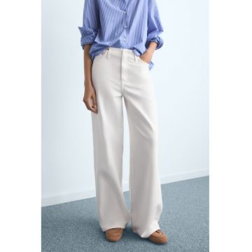 Blugi cu croiala ampla - Alb fildes