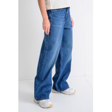 Blugi cu croiala ampla si talie joasa - Albastru inchis