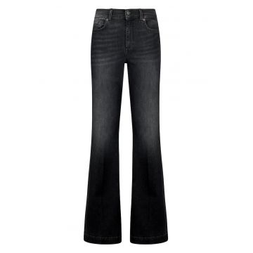 Blugi cu croiala ampla si talie medie - Gri inchis