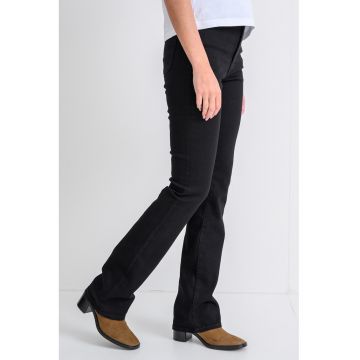 Blugi cu croiala bootcut si talie inalta - Negru