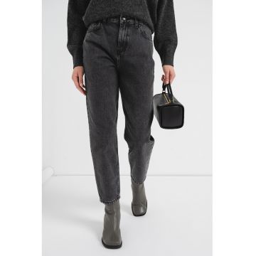 Blugi cu croiala conica Charlotte - Gri inchis melange