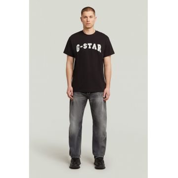 Blugi cu croiala dreapta si aspect decolorat - Gri inchis