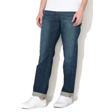 Blugi cu croiala dreapta si aspect decolorat Texas - Bleumarin