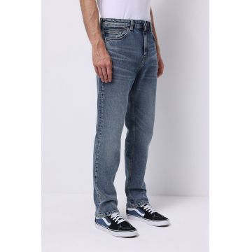 Blugi cu model cu 5 buzunare - Albastru melange