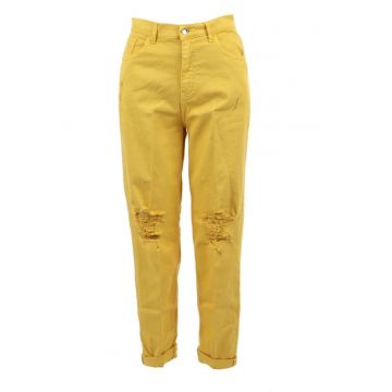 Blugi dama -  Bumbac/Elastan - Galben -