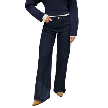 Blugi dama  croi larg - Denim albastru inchis -