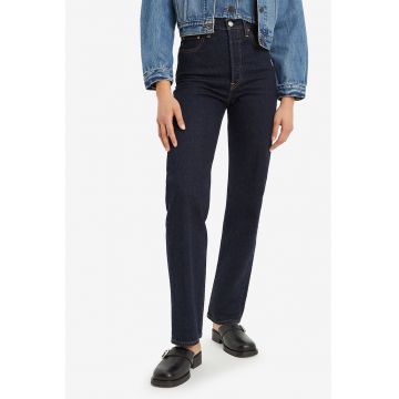 Blugi drepti cu talie inalta - Albastru ultramarin