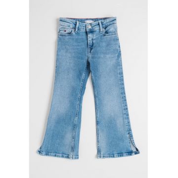 Blugi evazati cu talie ajustabila - Albastru deschis