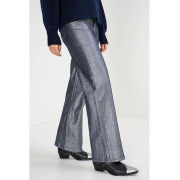 Blugi evazati cu talie inalta - Albastru