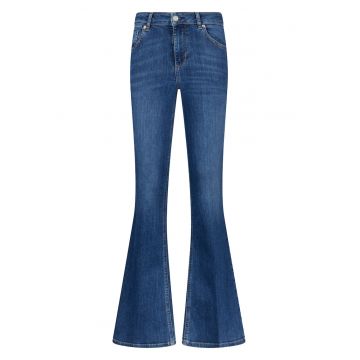 Blugi evazati cu talie inalta - Albastru