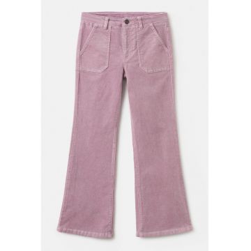 Blugi evazati cu talie joasa - Roz prafuit