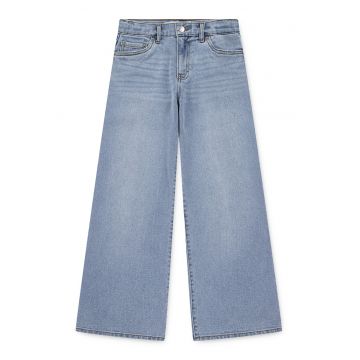 Blugi evazati cu talie medie - Albastru deschis melange