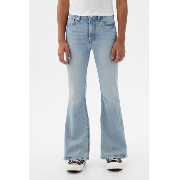 Blugi evazati cu talie medie - Albastru deschis