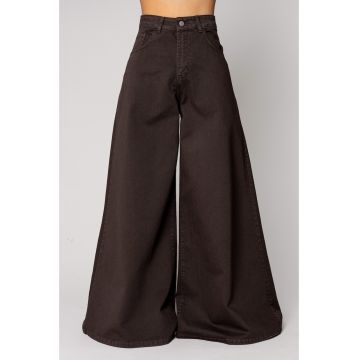 Blugi foarte largi din denim Brown 19457 - Maro