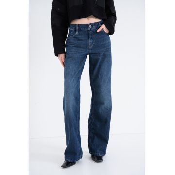 Blugi lejeri cu talie inalta Judee - Albastru melange