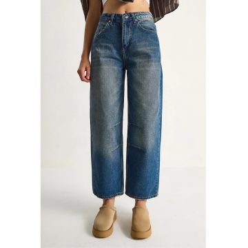 Blugi pentru dama -  Denim - Albastru - Talie inalta -