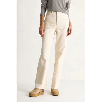 Blugi pentru dama - HiCCUP Bianco Lucc - denim - talie inalta - croiala dreapta - bej