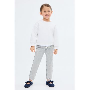 Blugi regular fit cu talie inalta - Gri deschis melange