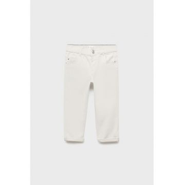 Blugi regular fit cu talie medie - Alb