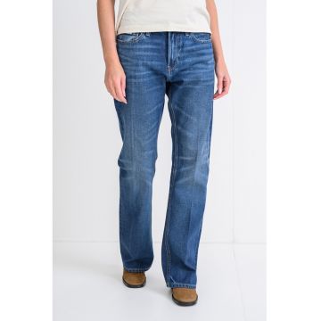 Blugi relaxed fit cu talie medie - Albastru inchis