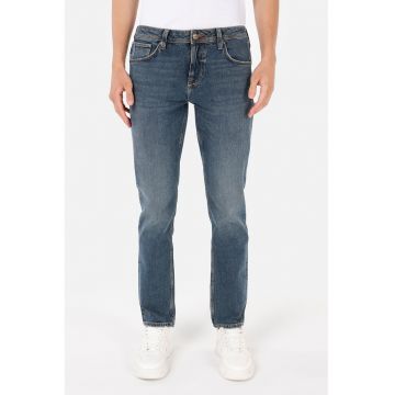 Blugi skinny cu talie medie - Albastru