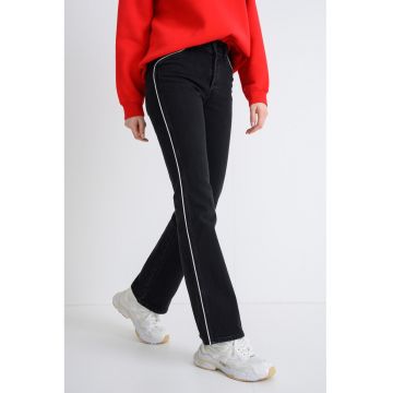 Blugi slim-fit cu talie inalta - Negru stins