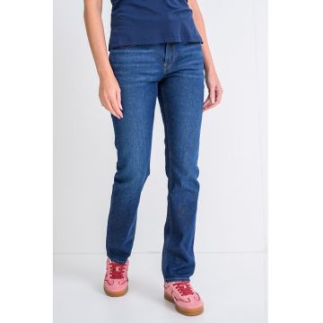 Blugi slim fit cu talie medie - Albastru inchis