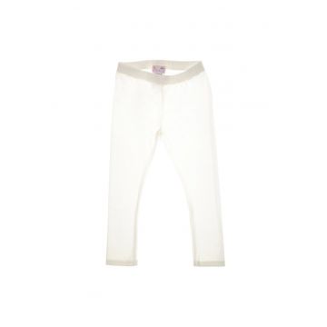 Colanti -  din bumbac - pentru fete - de culoare alba