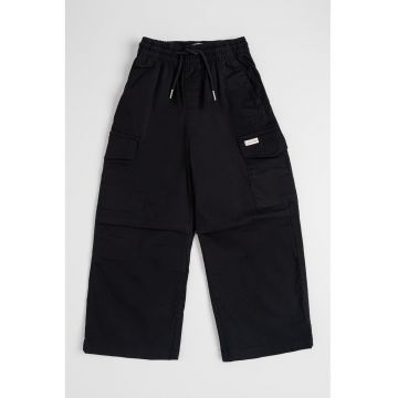 Pantaloni cargo cu croiala dreapta - Negru