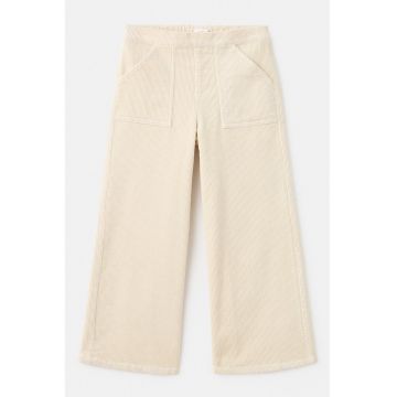 Pantaloni cu croiala ampla si buzunare - Galben pal