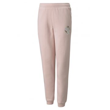 Pantaloni cu model logo - Roz pal