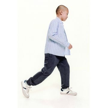 Pantaloni de bumbac cu snur - Gri antracit