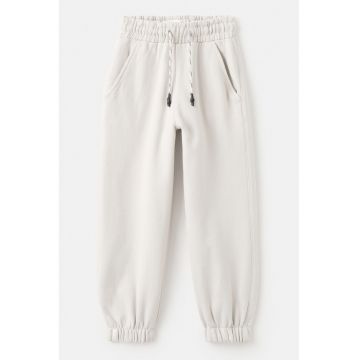 Pantaloni de trening cu doua buzunare oblice - Alb murdar