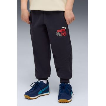 Pantaloni de trening cu logo si talie elastica - Bleumarin