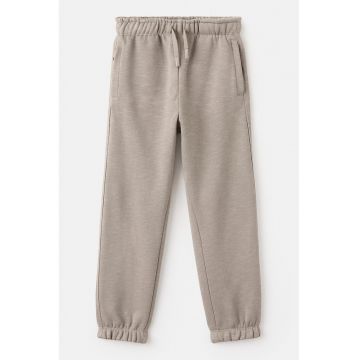 Pantaloni de trening cu snur in talie - Maro taupe deschis