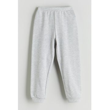 Pantaloni de trening cu talie elastica - Gri deschis melange