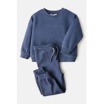 Pantaloni de trening de bumbac - Bleumarin