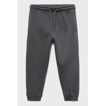 Pantaloni de trening de bumbac uni - Gri antracit