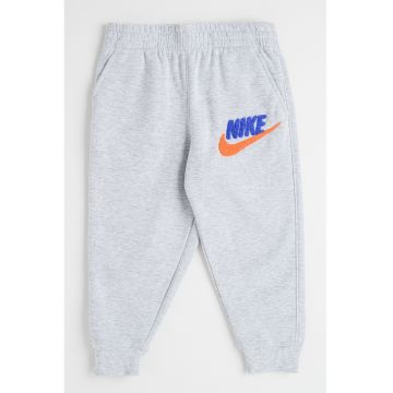 Pantaloni de trening din amestec de bumbac cu broderie logo - Gri melange